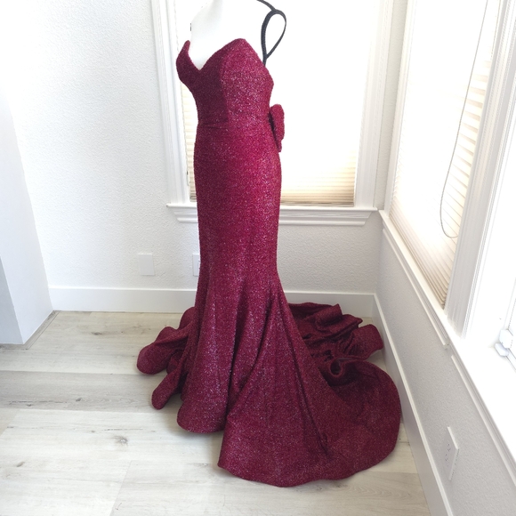 Tarik Ediz Long Red Dress Size 4 - Picture 5 of 14